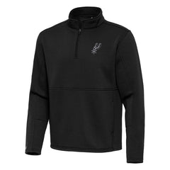 San Antonio Spurs Antigua Twist Quarter-Zip Pullover Top - Black - NBA