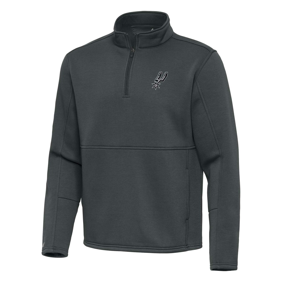San Antonio Spurs Antigua Twist Quarter-Zip Pullover Top - Pewter - NBA