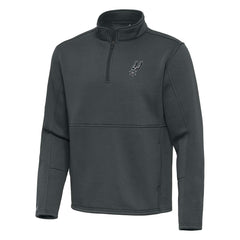 San Antonio Spurs Antigua Twist Quarter-Zip Pullover Top - Pewter - NBA