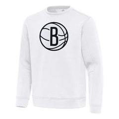Brooklyn Nets Antigua Relevant Pullover Sweatshirt White - NBA