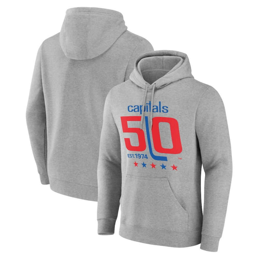 Washington Capitals 50th Anniversary Pullover Hoodie - Gray - NHL