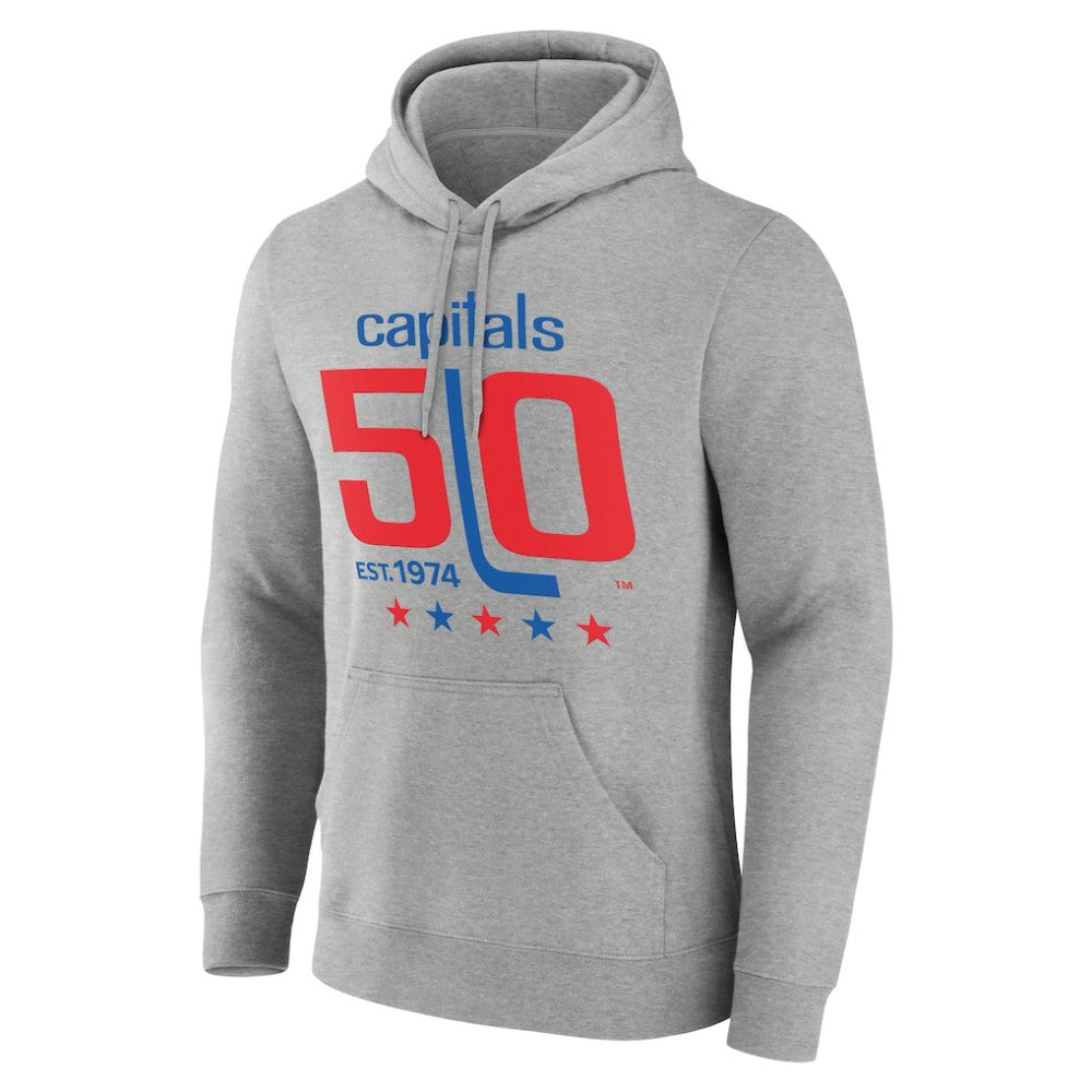 Washington Capitals 50th Anniversary Pullover Hoodie - Gray - NHL