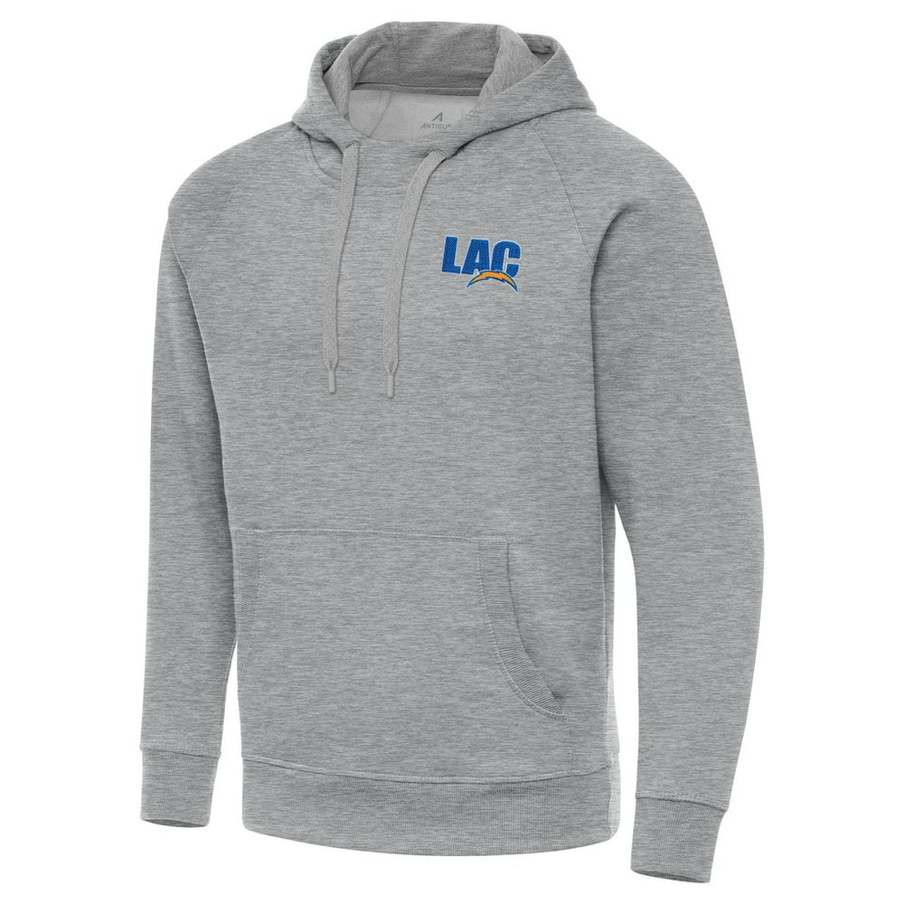 Men's Los Angeles Chargers Antigua Victory Pullover Hoodie Heather Gray | NFL