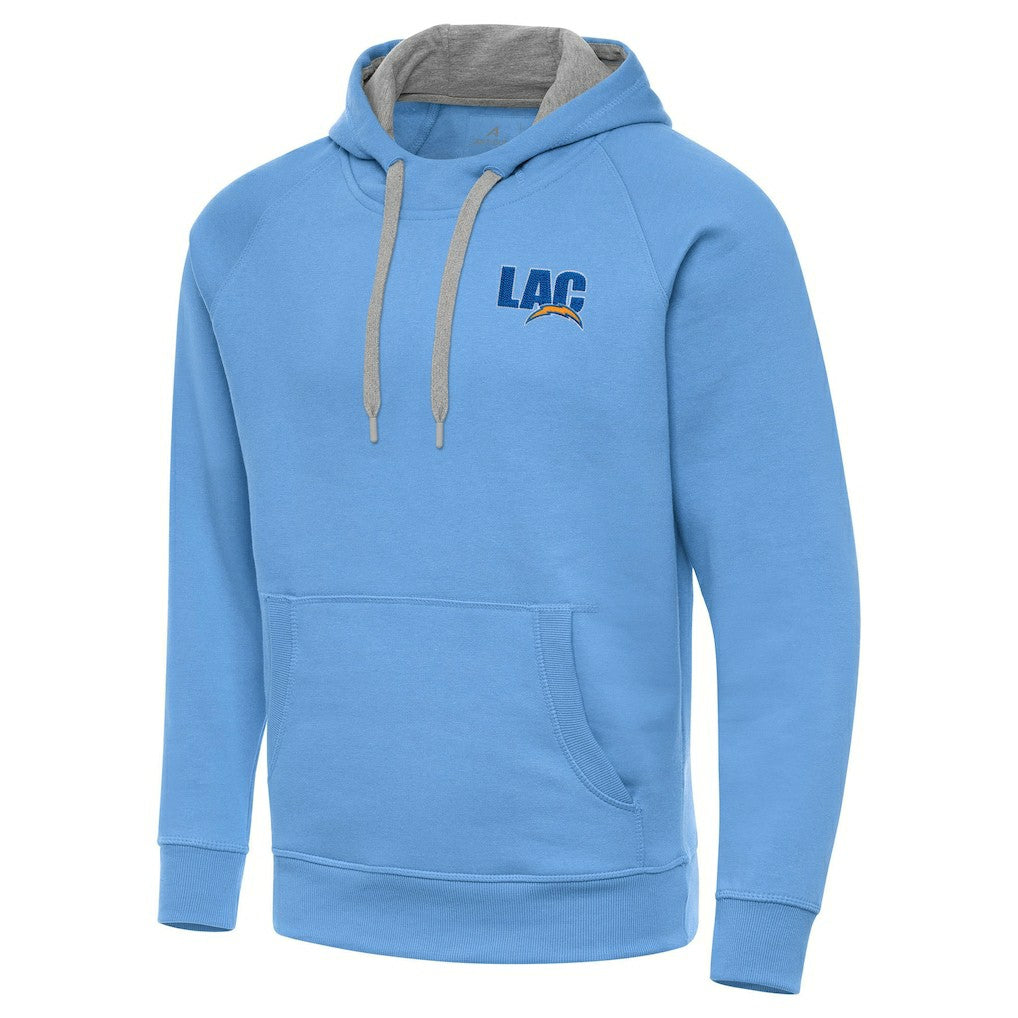 Men's Los Angeles Chargers Antigua Victory Pullover Hoodie Powder Blue | NFL