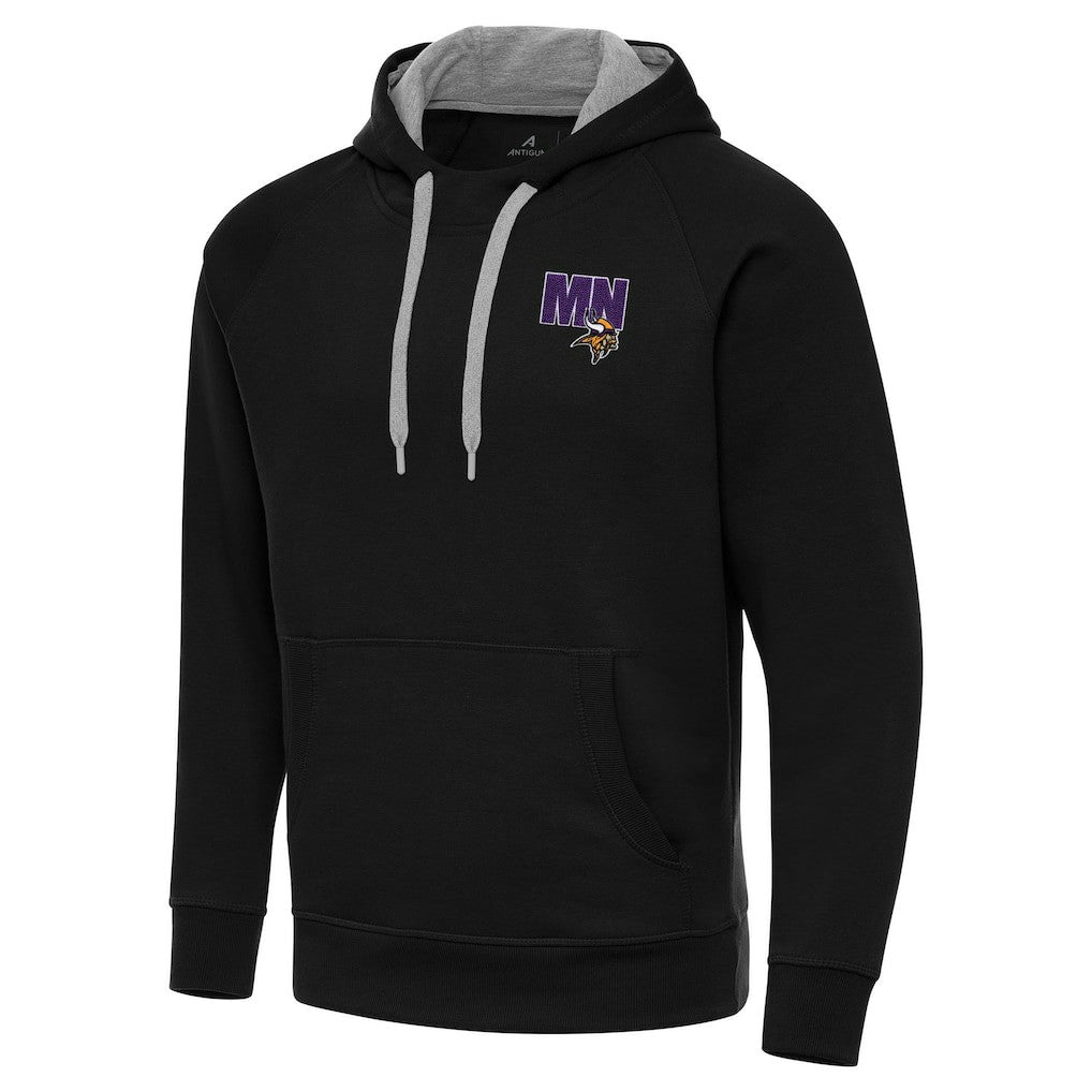 Men's Minnesota Vikings Antigua Victory Pullover Hoodie Black | NFL