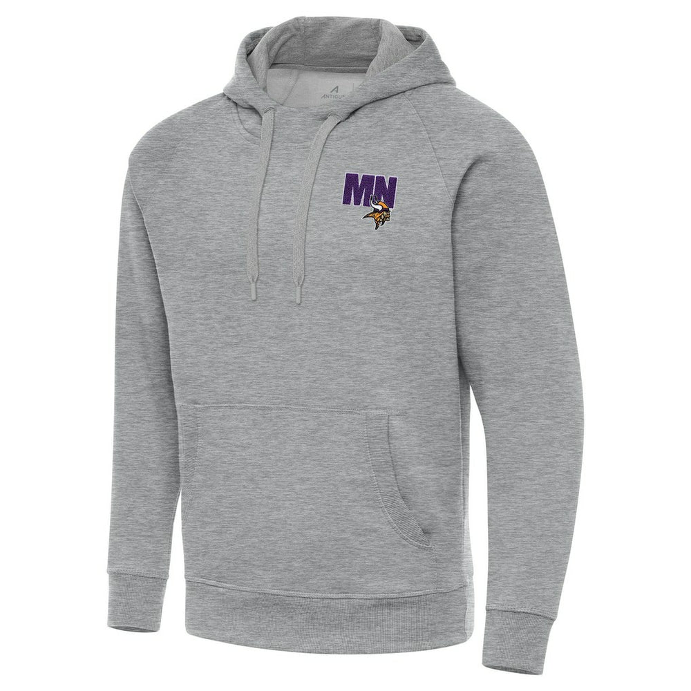 Men's Minnesota Vikings Antigua Victory Pullover Hoodie Heather Gray | NFL