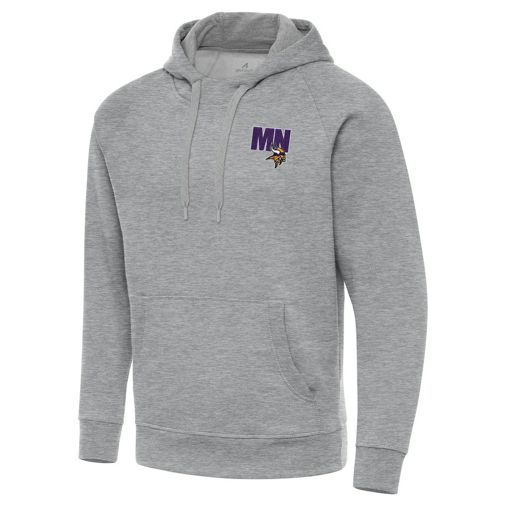 Men's Minnesota Vikings Antigua Victory Pullover Hoodie Heather Gray | NFL