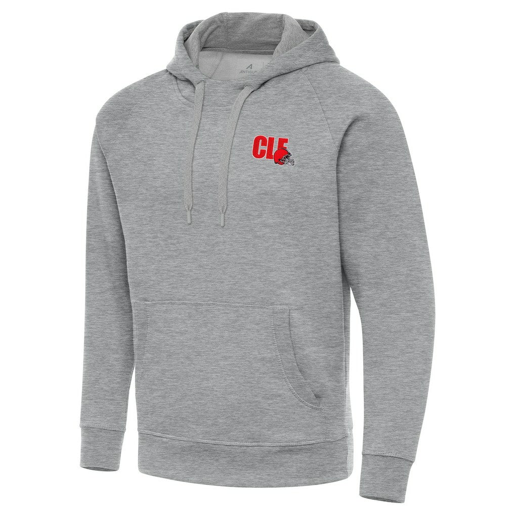 Men's Cleveland Browns Antigua Victory Pullover Hoodie Heather Gray | NFL