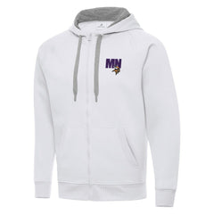 Men's Minnesota Vikings Antigua Victory Full-Zip Hoodie White | NFL