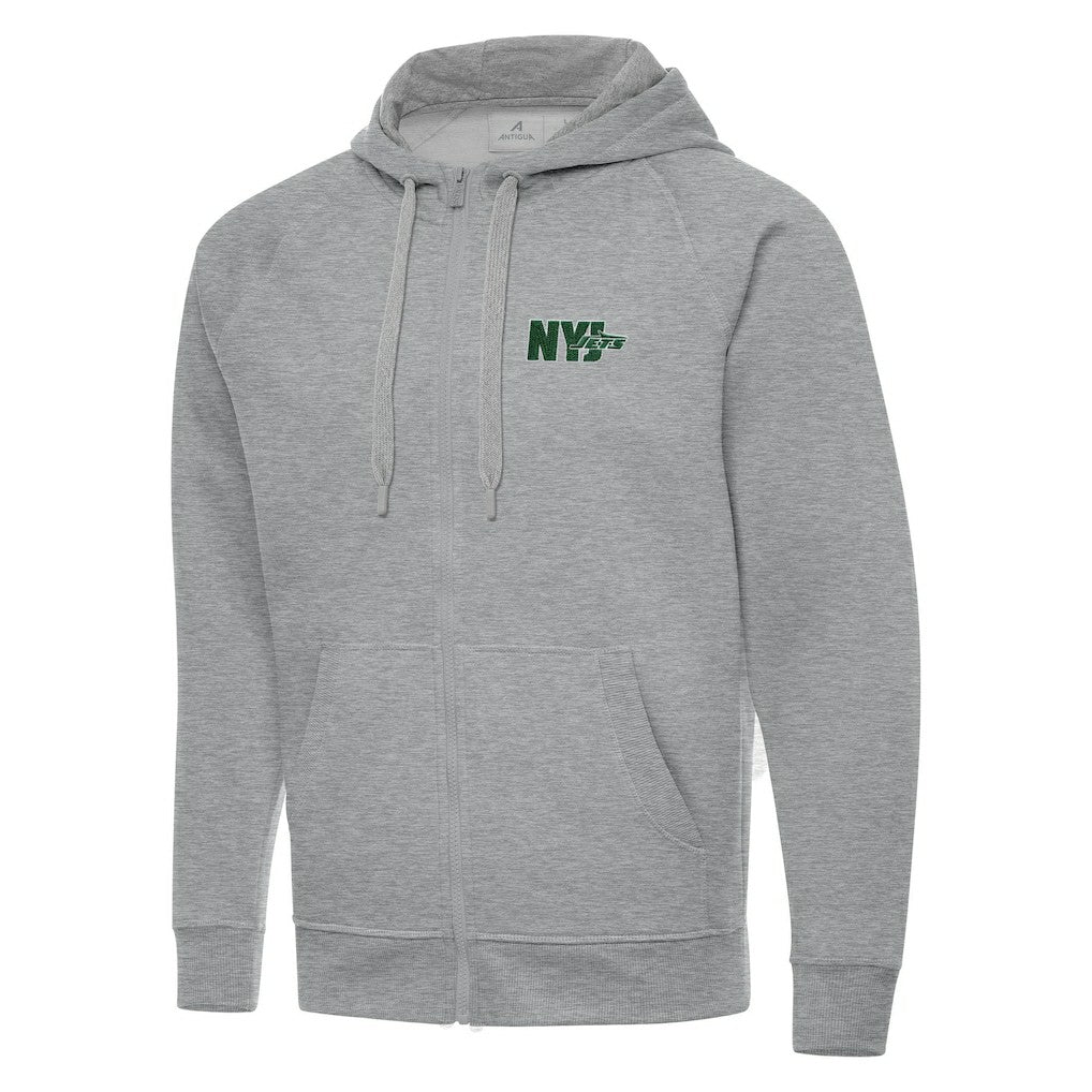 Men's New York Jets Antigua Victory Full-Zip Hoodie Heather Gray | NFL