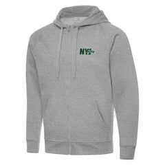 Men's New York Jets Antigua Victory Full-Zip Hoodie Heather Gray | NFL