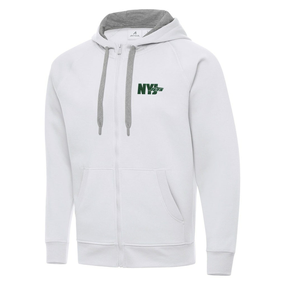 Men's New York Jets Antigua Victory Full-Zip Hoodie White | NFL