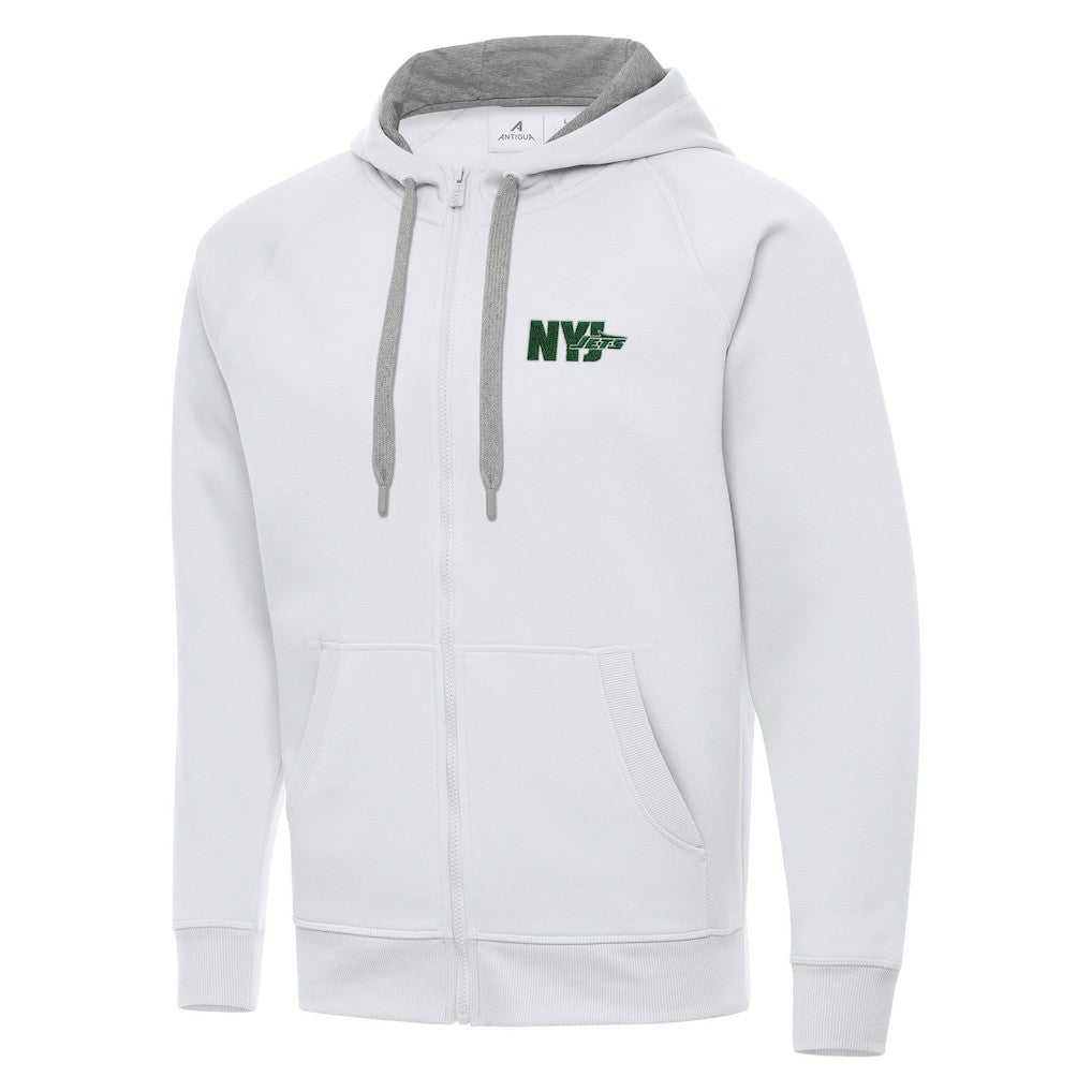Men's New York Jets Antigua Victory Full-Zip Hoodie White | NFL