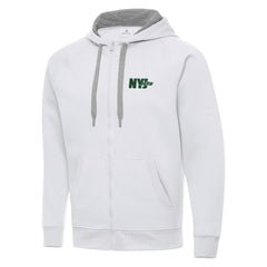 Men's New York Jets Antigua Victory Full-Zip Hoodie White | NFL