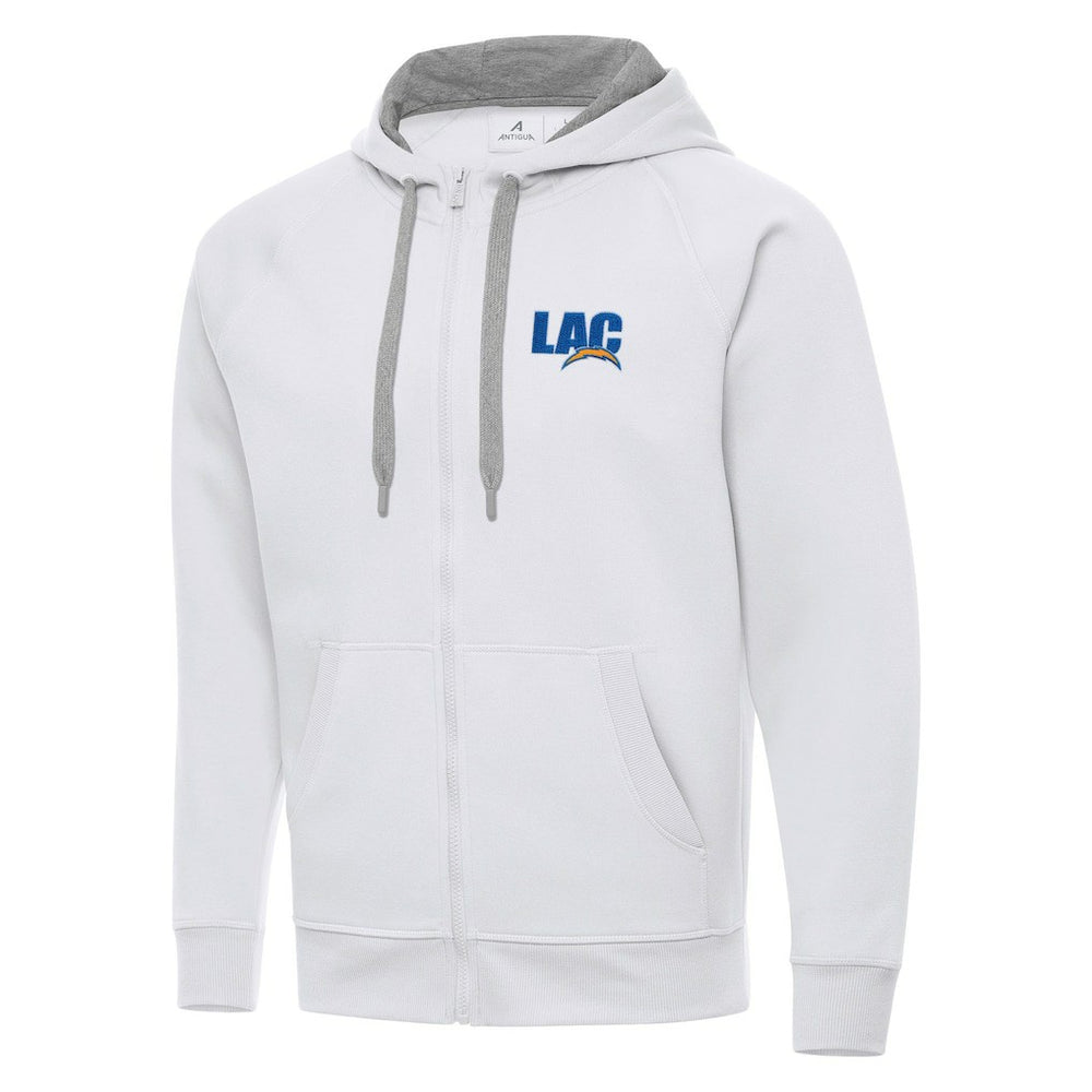 Men's Los Angeles Chargers Antigua Victory Full-Zip Hoodie White | NFL