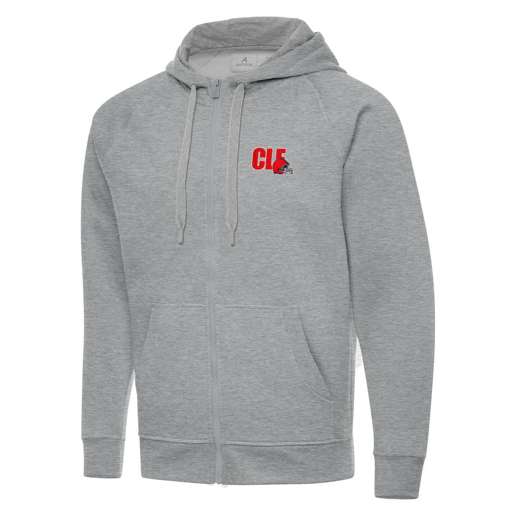 Men's Cleveland Browns Antigua Victory Full-Zip Hoodie Heather Gray | NFL
