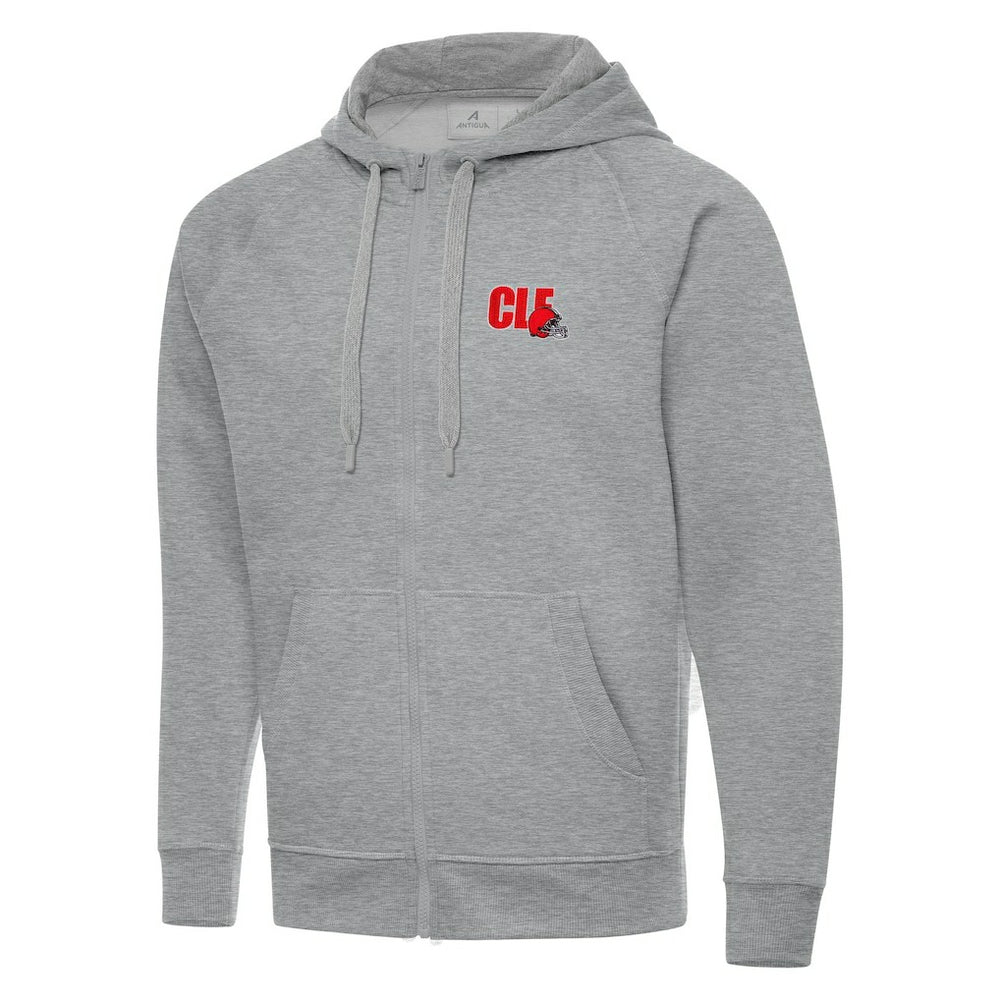 Men's Cleveland Browns Antigua Victory Full-Zip Hoodie Heather Gray | NFL