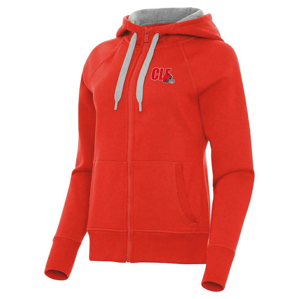 Cleveland Browns Antigua Women's Victory Full-Zip Hoodie Orange | NFL