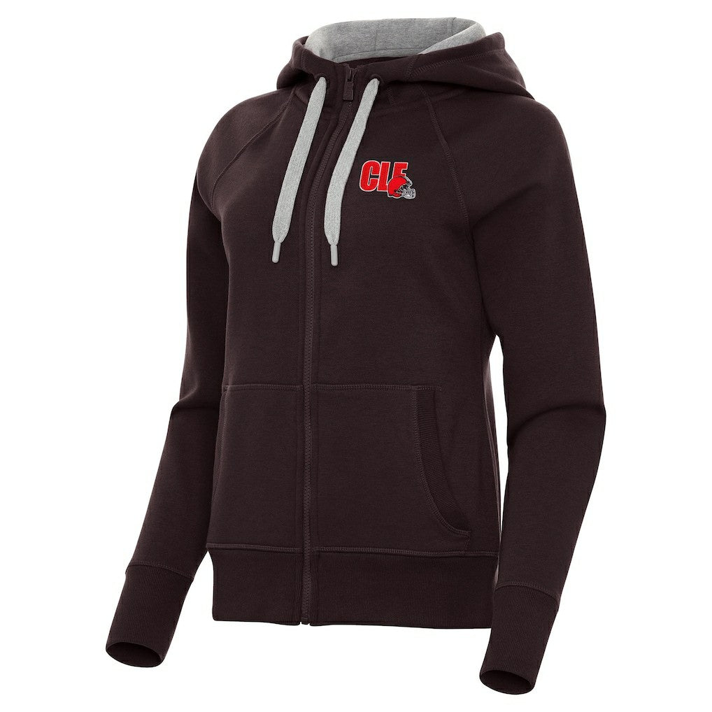 Cleveland Browns Antigua Women's Victory Full-Zip Hoodie Brown | NFL