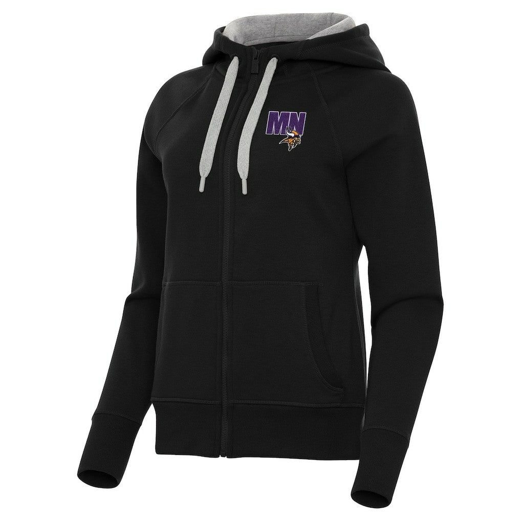 Minnesota Vikings Antigua Women's Victory Full-Zip Hoodie Black | NFL