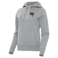 Minnesota Vikings Antigua Women's Victory Full-Zip Hoodie Heather Gray | NFL