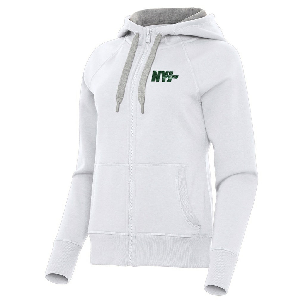 New York Jets Antigua Women's Victory Full-Zip Hoodie White | NFL