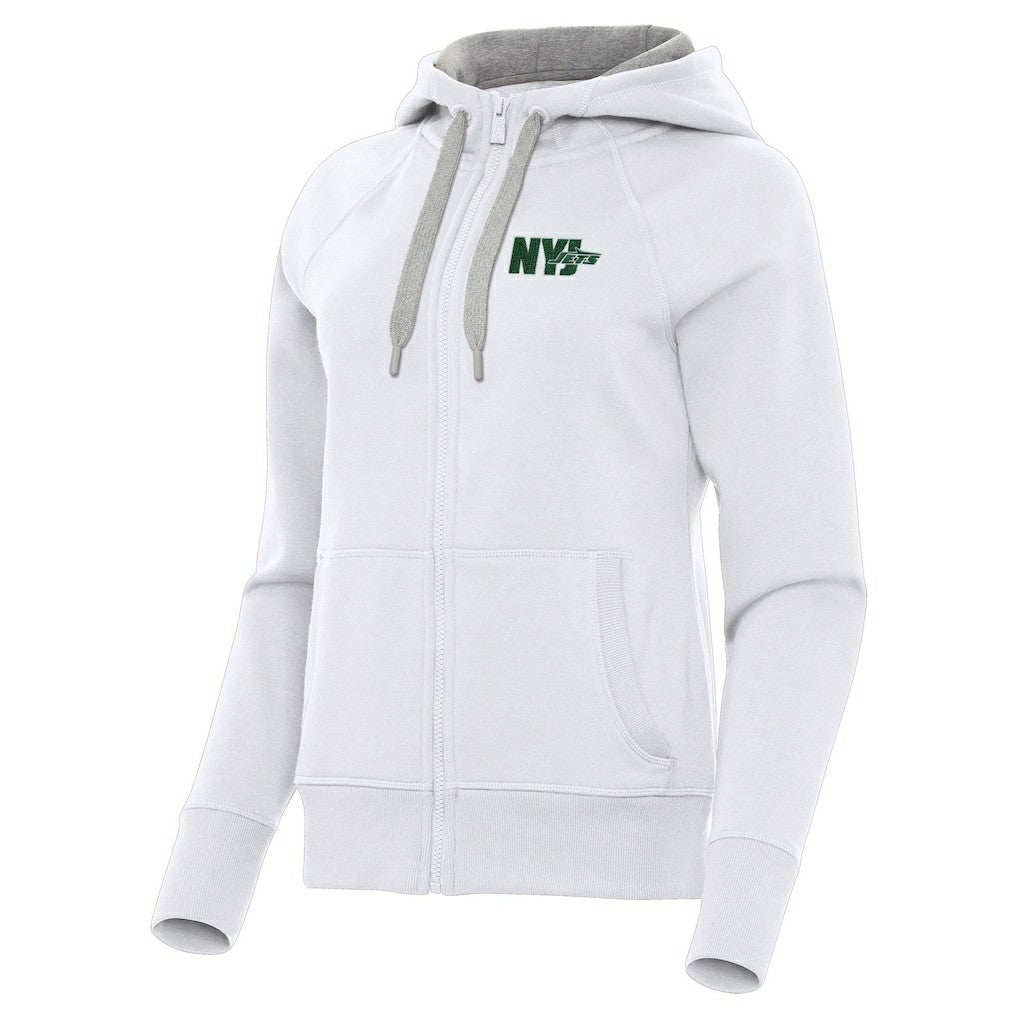 New York Jets Antigua Women's Victory Full-Zip Hoodie White | NFL