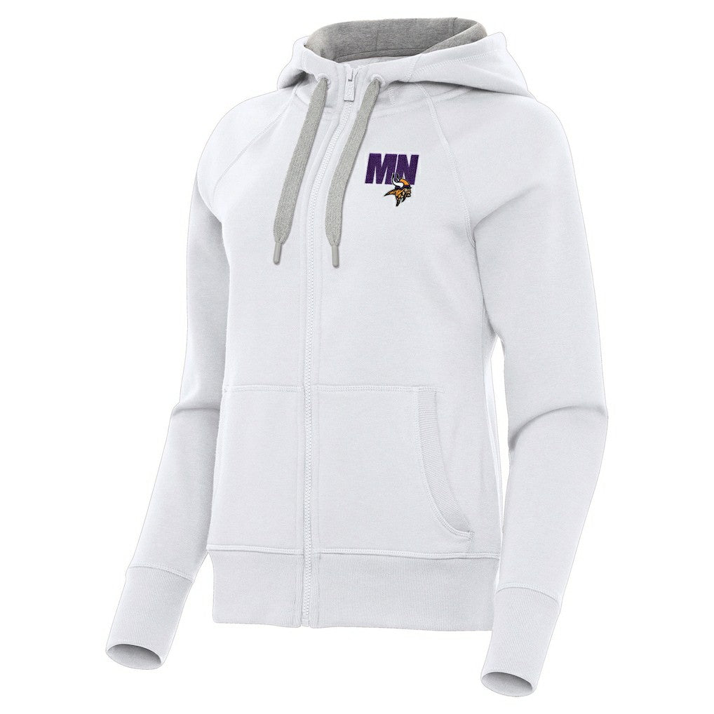 Minnesota Vikings Antigua Women's Victory Full-Zip Hoodie White | NFL