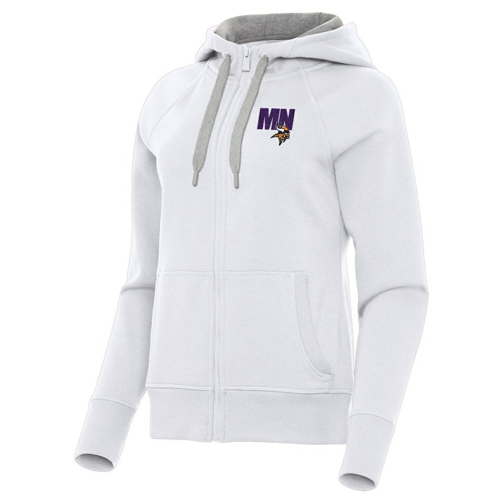 Minnesota Vikings Antigua Women's Victory Full-Zip Hoodie White | NFL