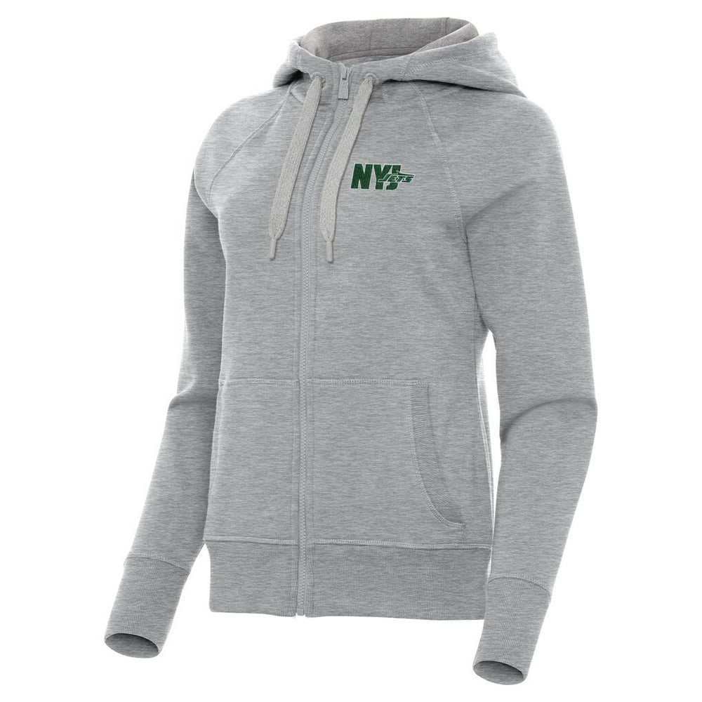 New York Jets Antigua Women's Victory Full-Zip Hoodie Heather Gray | NFL