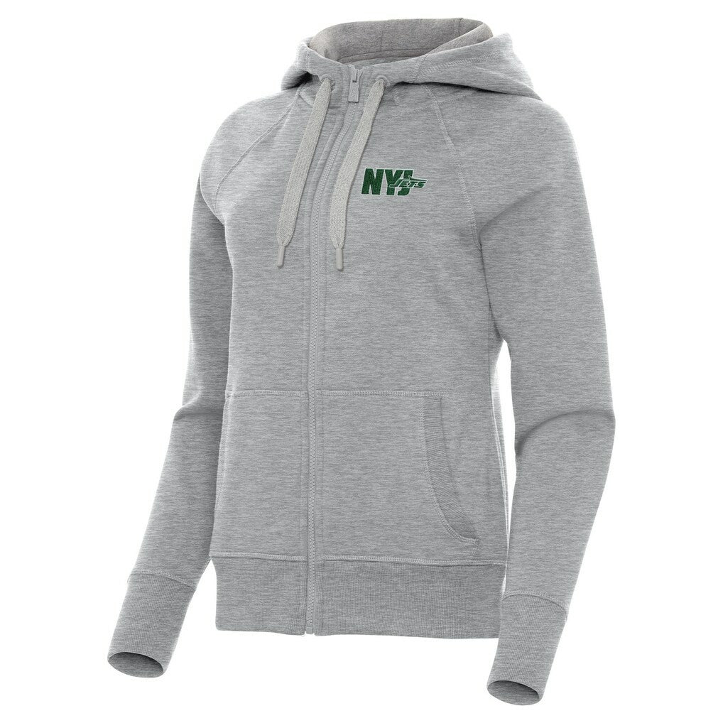 New York Jets Antigua Women's Victory Full-Zip Hoodie Heather Gray | NFL