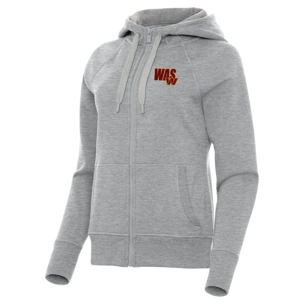 Washington Commanders Antigua Women's Victory Full-Zip Hoodie Heather Gray | NFL