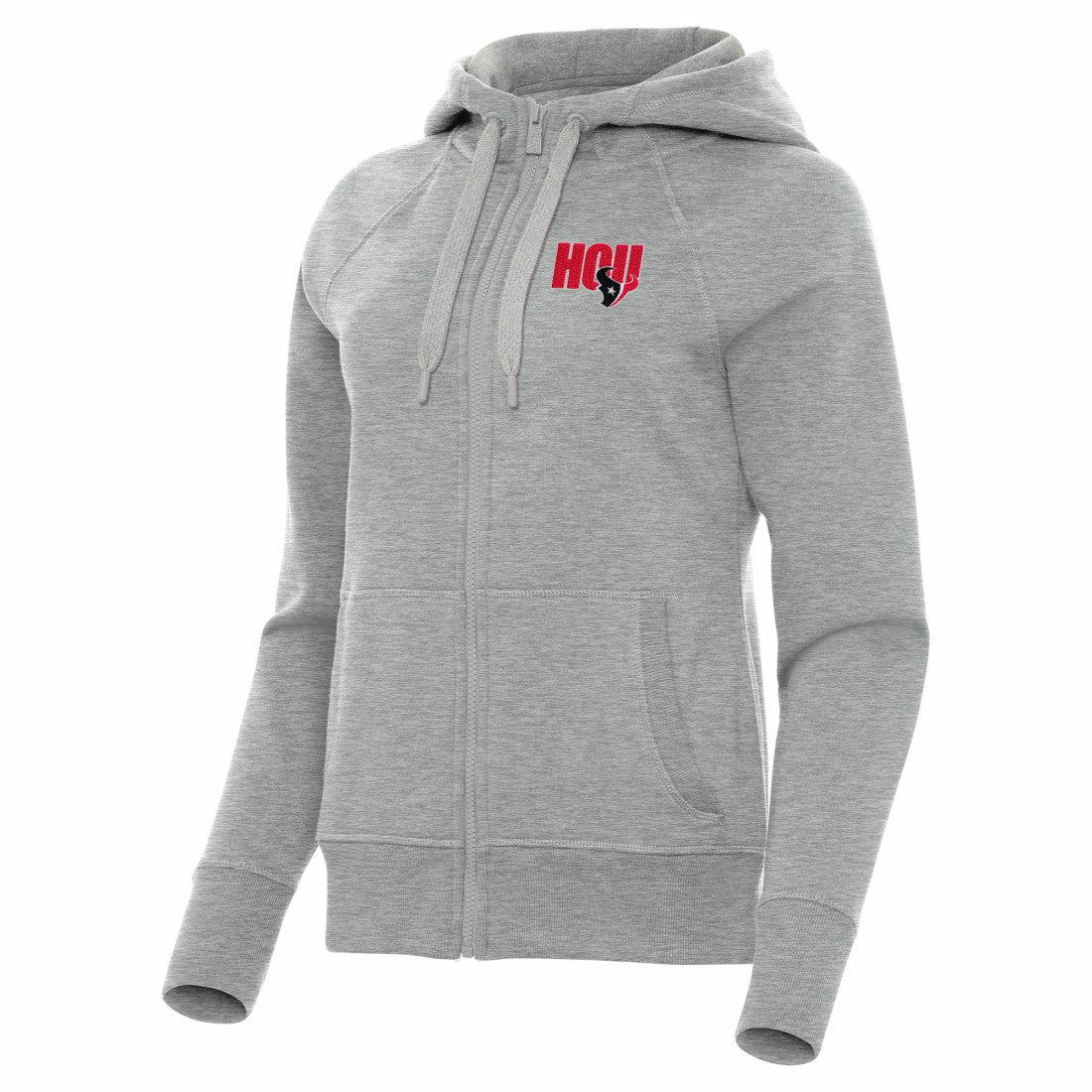 Houston Texans Antigua Women's Victory Full-Zip Hoodie Heather Gray | NFL