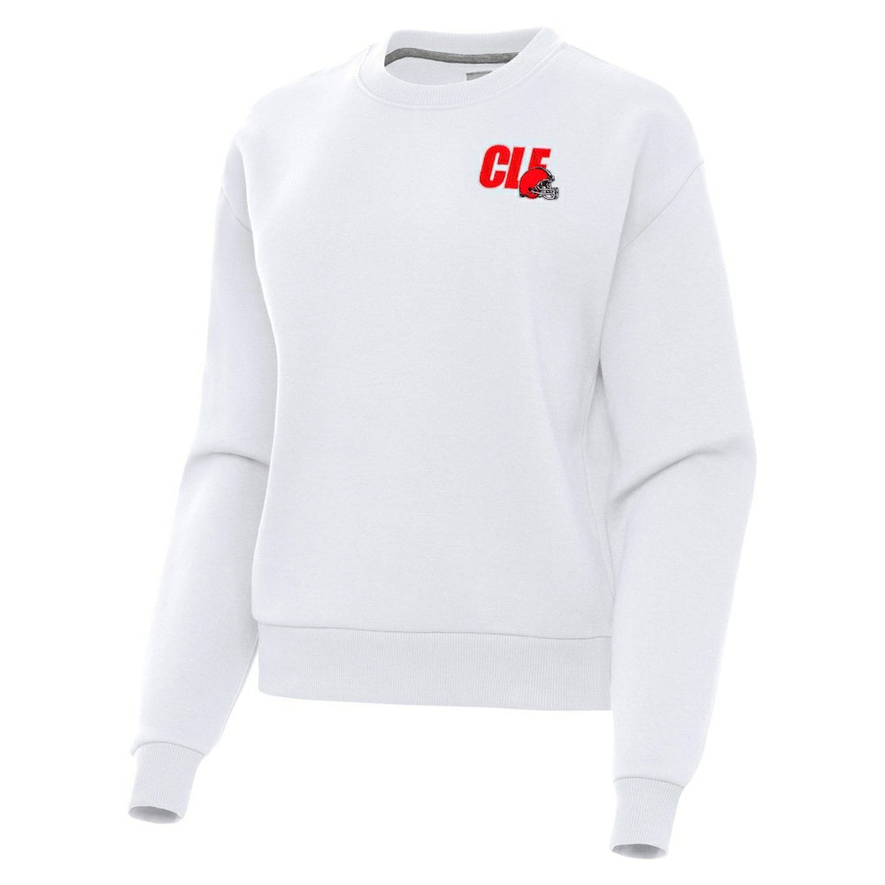Cleveland Browns Antigua Women's Victory Pullover Sweatshirt White | NFL