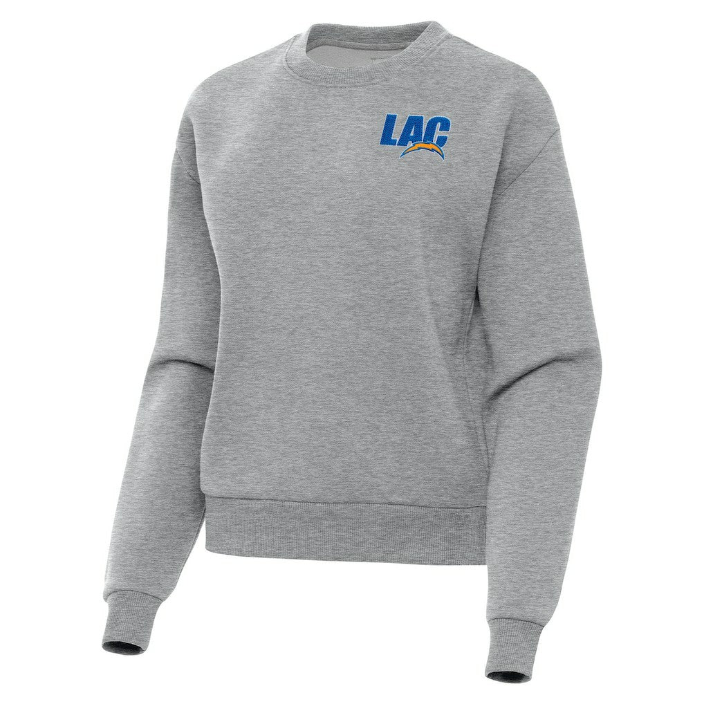 Los Angeles Chargers Antigua Women's Victory Pullover Sweatshirt Heather Gray | NFL
