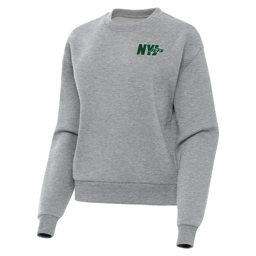 New York Jets Antigua Women's Victory Pullover Sweatshirt Heather Gray | NFL