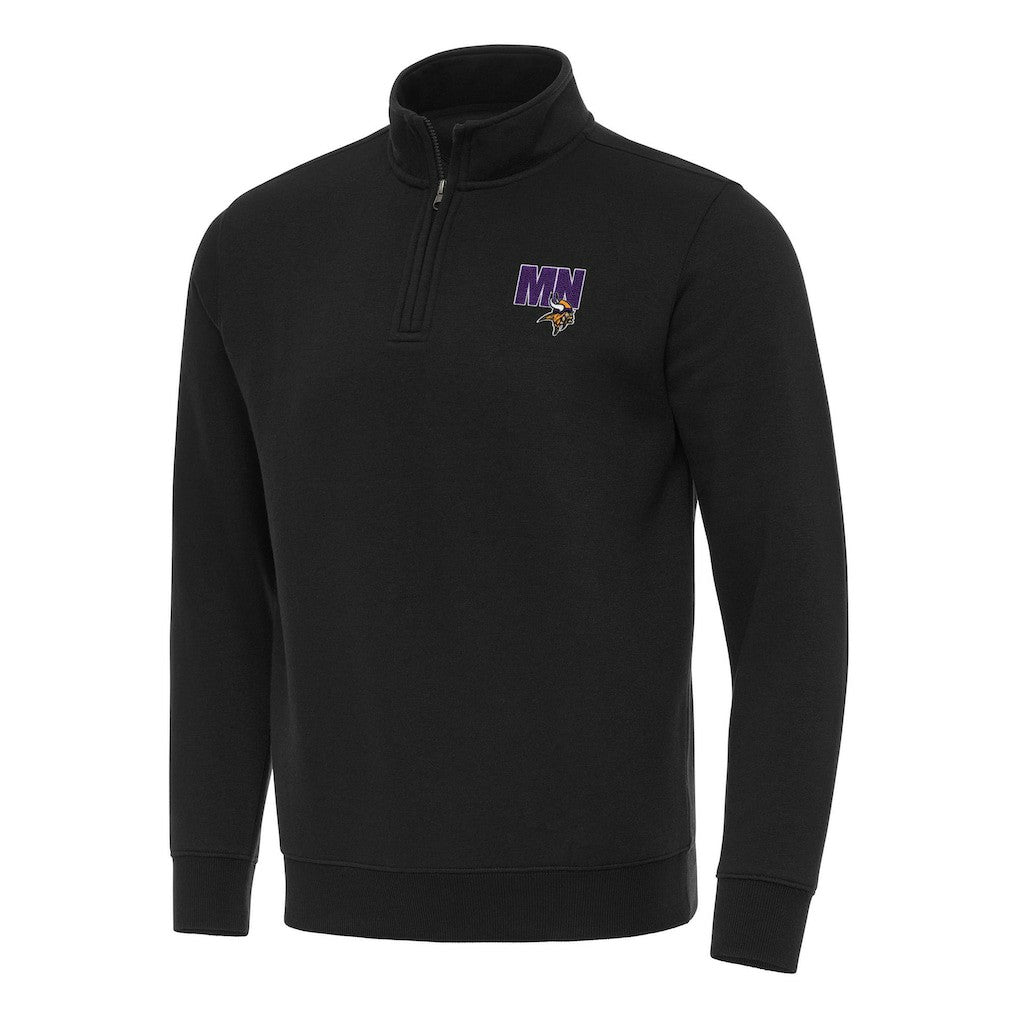 Minnesota Vikings Antigua Men's Victory Quarter-Zip Sweatshirt Black | NFL