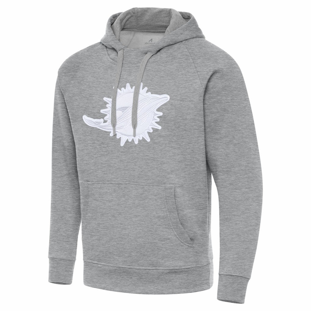 Miami Dolphins Antigua Victory Pullover Hoodie Heather Gray | NFL