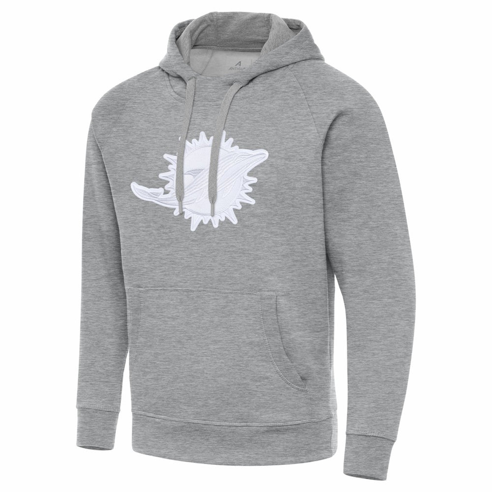 Miami Dolphins Antigua Victory Pullover Hoodie Heather Gray | NFL