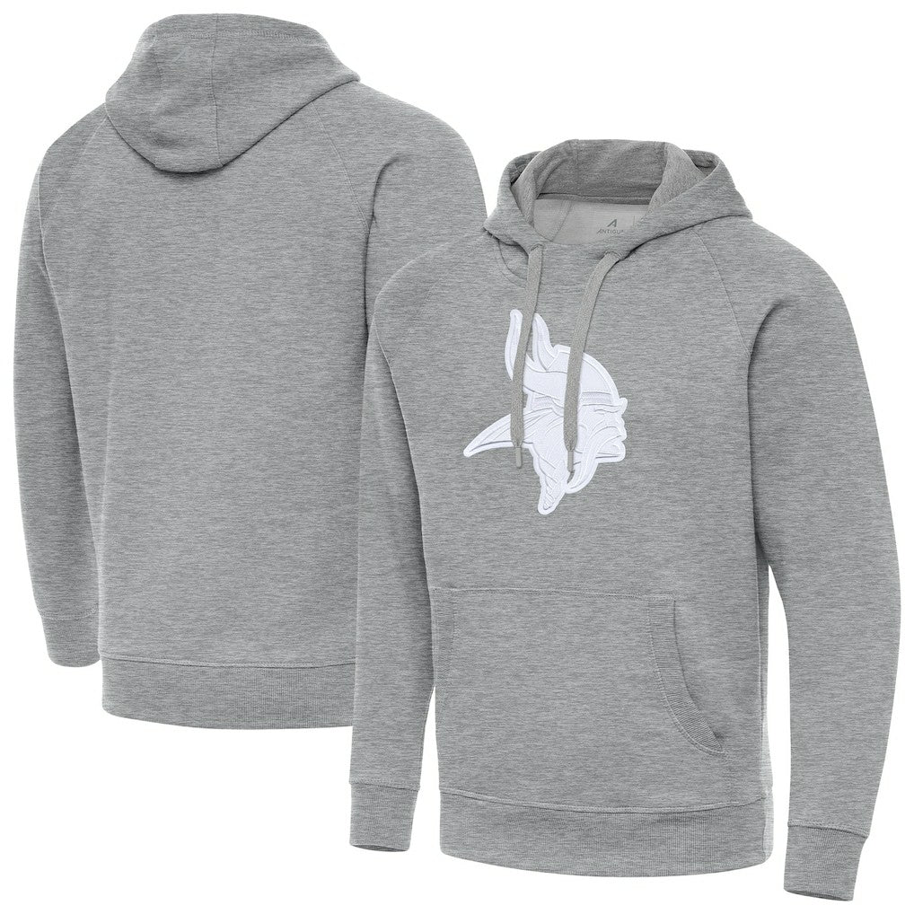 Minnesota Vikings Antigua Victory Pullover Hoodie Heather Gray | NFL