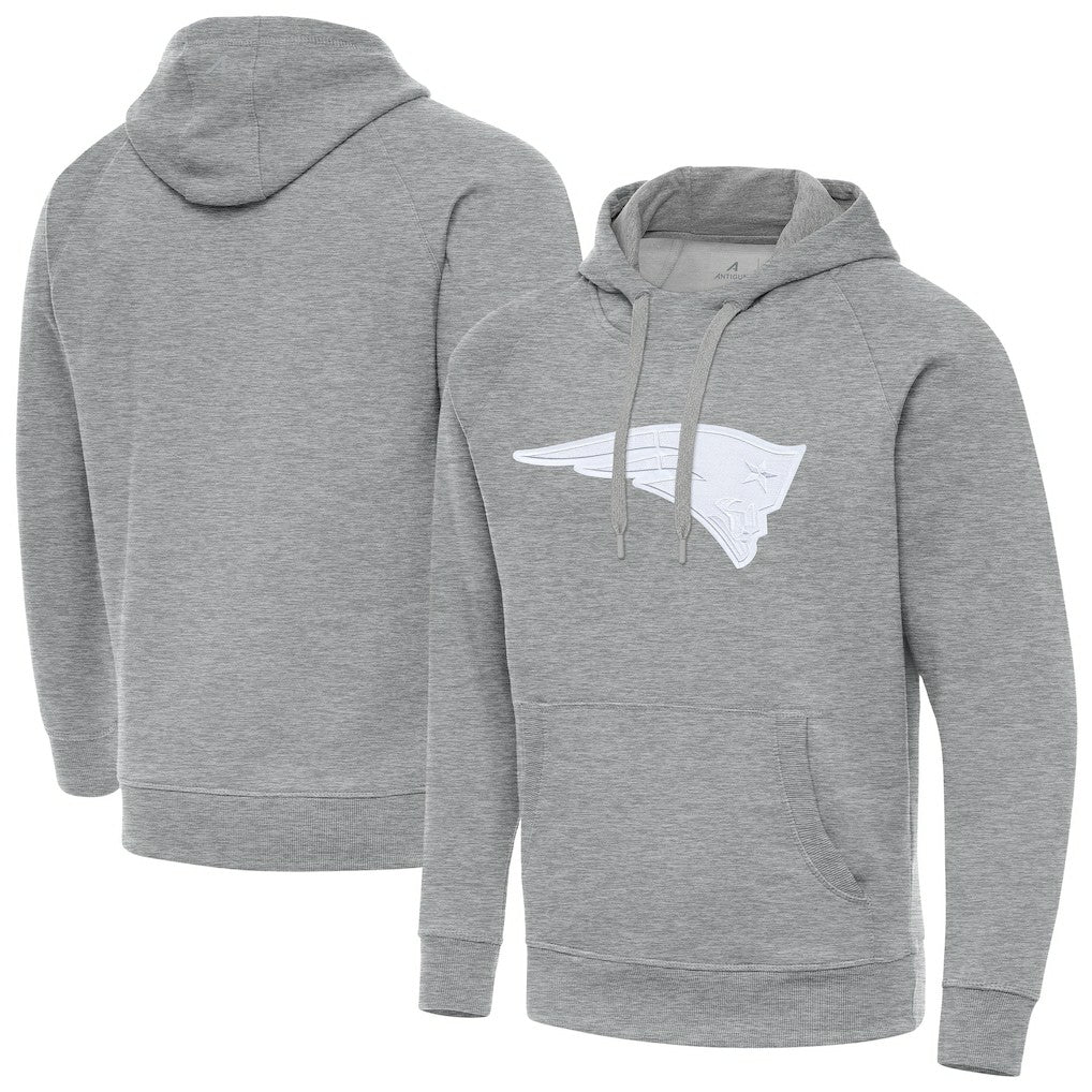 New England Patriots Antigua Victory Pullover Hoodie Heather Gray | NFL