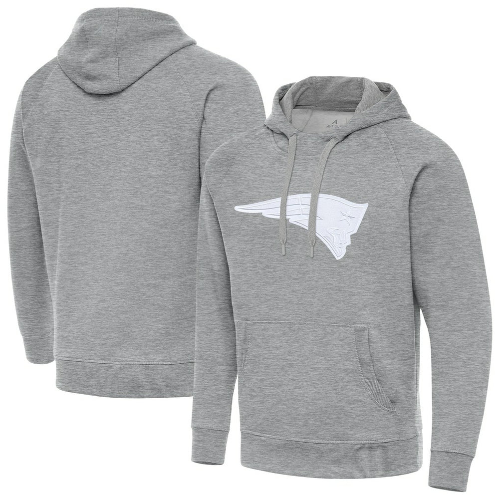 New England Patriots Antigua Victory Pullover Hoodie Heather Gray | NFL