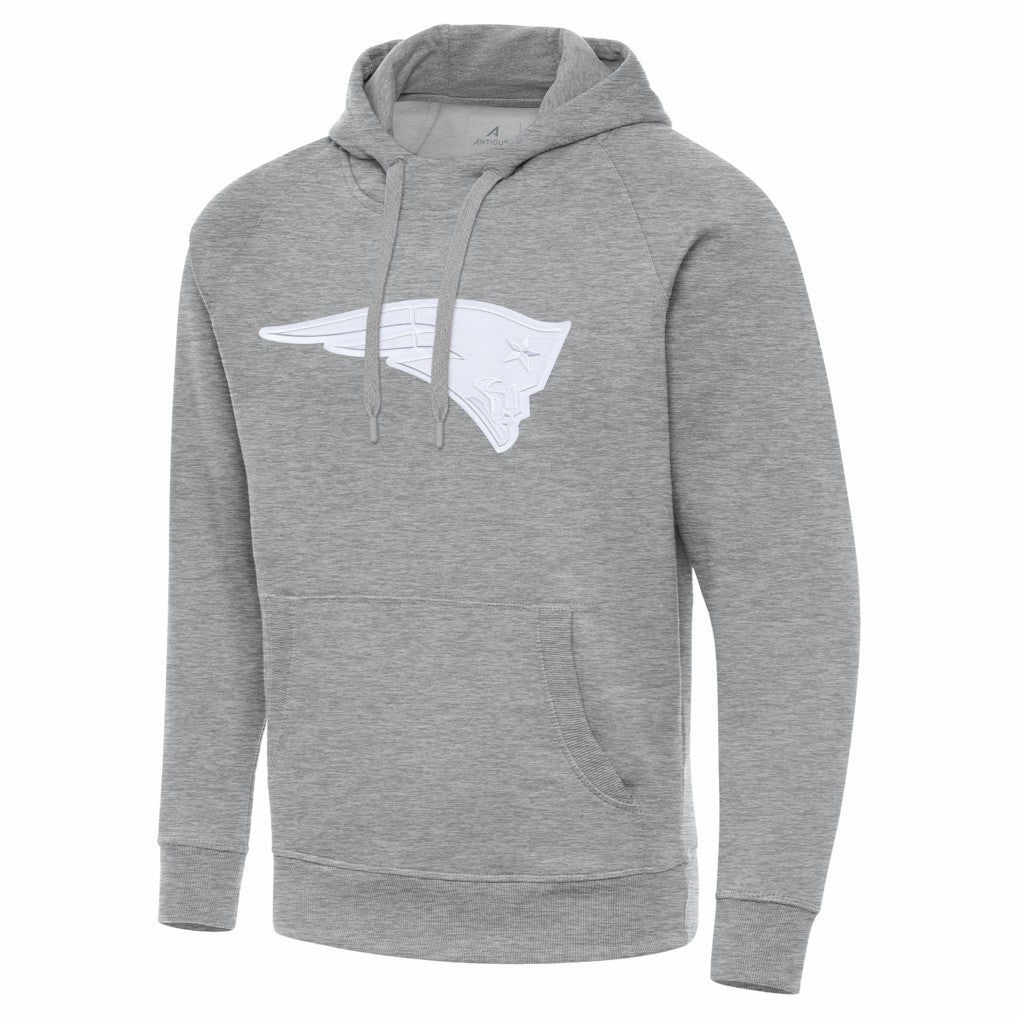 New England Patriots Antigua Victory Pullover Hoodie Heather Gray | NFL