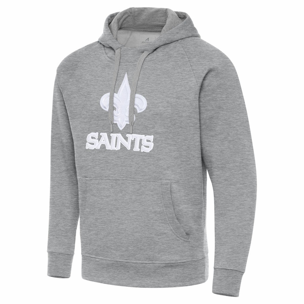 New Orleans Saints Antigua Victory Pullover Hoodie Heather Gray | NFL