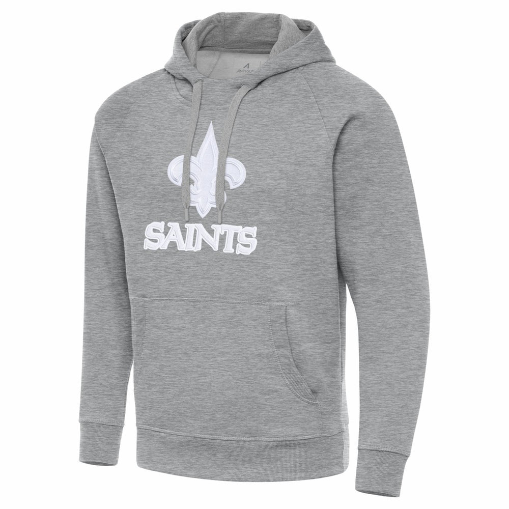 New Orleans Saints Antigua Victory Pullover Hoodie Heather Gray | NFL