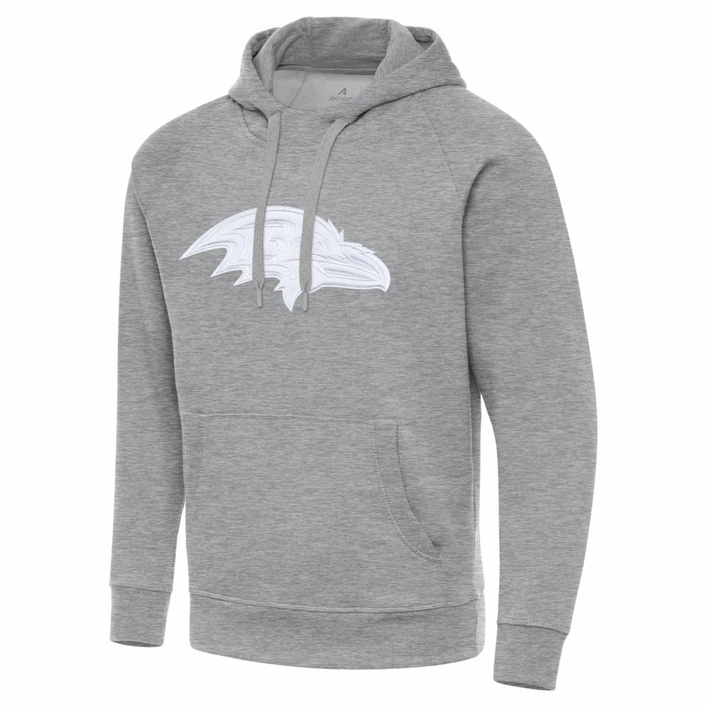 Baltimore Ravens Antigua Victory Pullover Hoodie Heather Gray | NFL