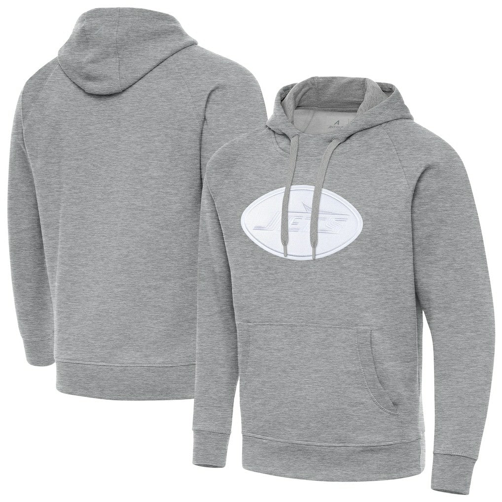 New York Jets Antigua Victory Pullover Hoodie Heather Gray | NFL