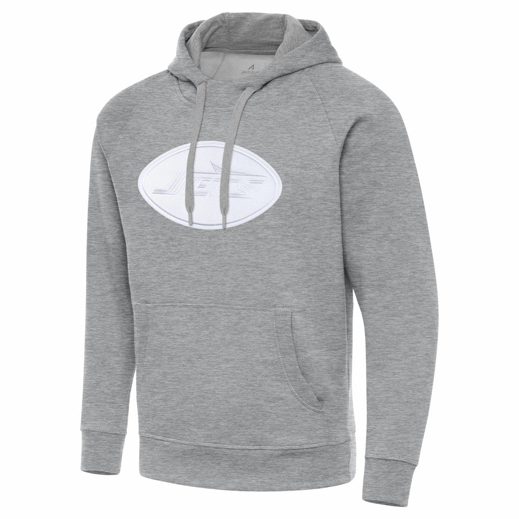 New York Jets Antigua Victory Pullover Hoodie Heather Gray | NFL