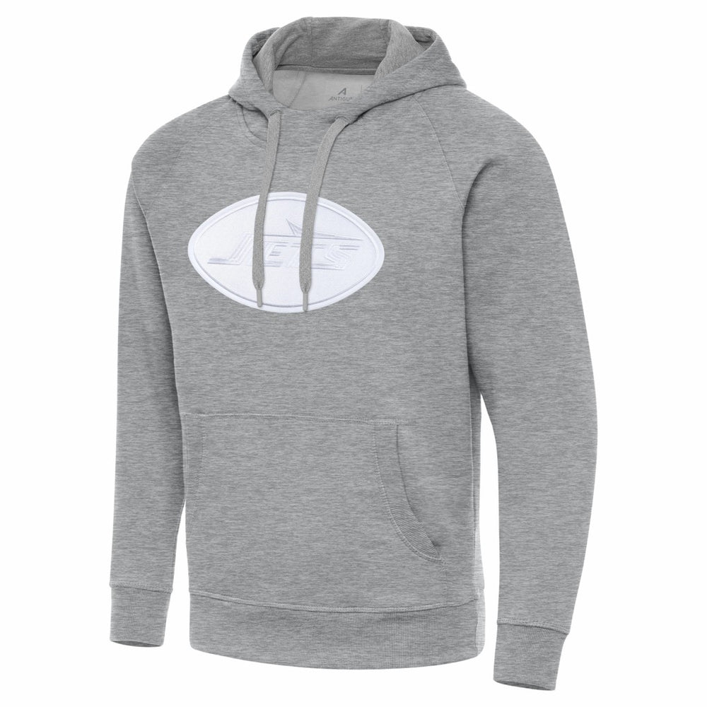 New York Jets Antigua Victory Pullover Hoodie Heather Gray | NFL