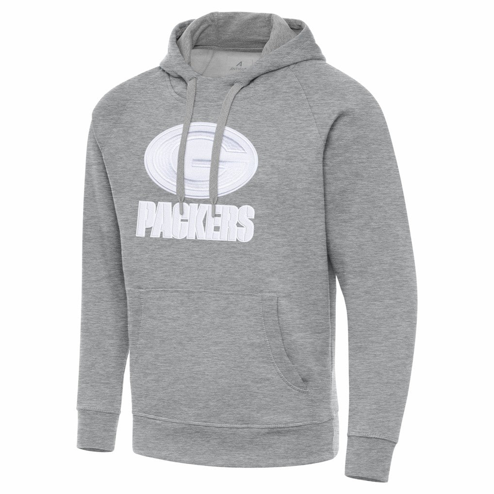 Green Bay Packers Antigua Victory Pullover Hoodie Heather Gray | NFL